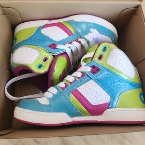 Osiris Kids Sneakers in Blue, Green, and Pink